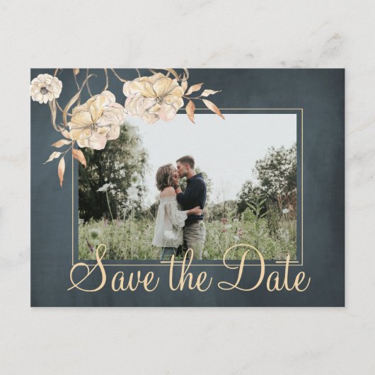 Kerstwensen en save the date trouw chic aankondigingskaart (Voorkant)