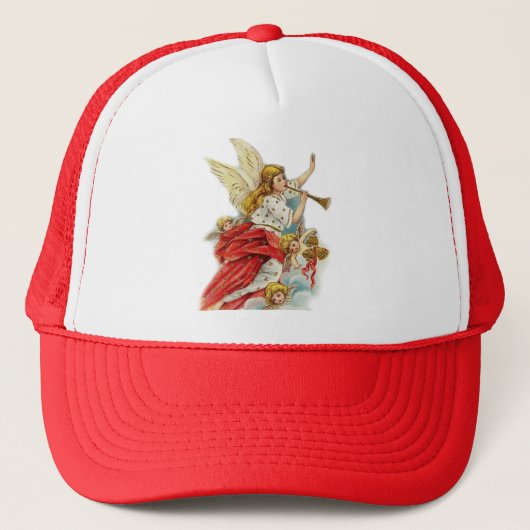 Kerstwensen engelen trucker pet (Voorkant)