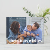 Kerstwensen Familie Foto Kerstmis Kaart (Staand voorkant)