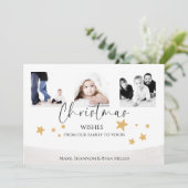 Kerstwensen Familie Fotokaart Feestdagenkaart (Staand voorkant)