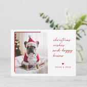Kerstwensen Familie Huisdier Hond Puppy Kerstmis Feestdagenkaart (Staand voorkant)