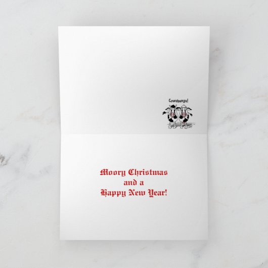 Kerstwensen foto koe kaart sjabloon (Binnen)