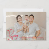 Kerstwensen Fotokaart Rood Kerstfeest Feestdagenkaart (Voorkant)