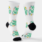 Kerstwensen Gedrukt Duurzaam Premium Crew Sokken (Gebogen)