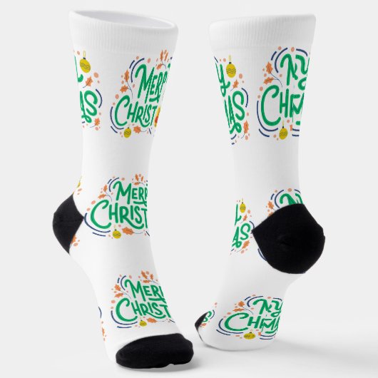 Kerstwensen Gedrukt Duurzaam Premium Crew Sokken (Gebogen)