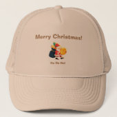 Kerstwensen Gedrukte Vieringsmuts Khaki Trucker Pet (Voorkant)