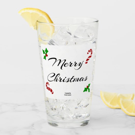 Kerstwensen Glazen Tumbler (Voorkant ijs)
