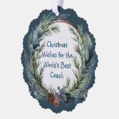 Kerstwensen Green Wreath Coach Ornament Kaart (Links)