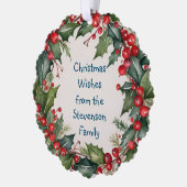 Kerstwensen Greenery Krans voor iedereen Ornament Kaart (Links)