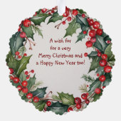 Kerstwensen Greenery Krans voor iedereen Ornament Kaart (Achterkant)