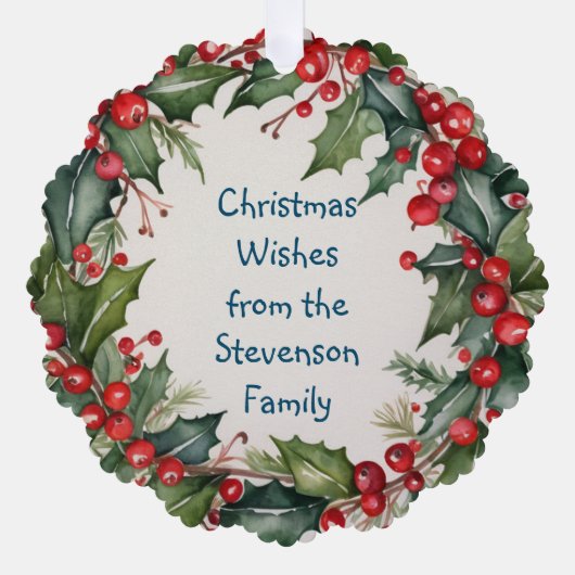Kerstwensen Greenery Krans voor iedereen Ornament Kaart (Voorkant)