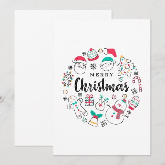 Kerstwensen groet kaart (Voorkant / Achterkant)