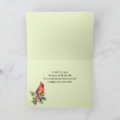 Kerstwensen Hulstbes Kardinaal voor Verzorger Feestdagen Kaart (Binnen)