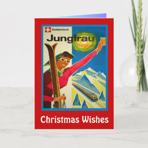 Kerstwensen, Jungfrau, Zwitserland Feestdagen Kaart