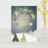 Kerstwensen Kaart (Gele Bloem)