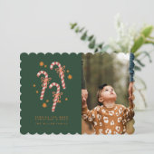 Kerstwensen Kerstkaart met Suikerstokken Kaart (Staand voorkant)