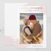 Kerstwensen - Kerstkaart - roze goud (Voorkant / Achterkant)