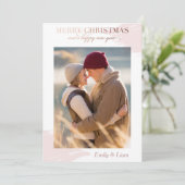 Kerstwensen - Kerstkaart - roze goud (Staand voorkant)