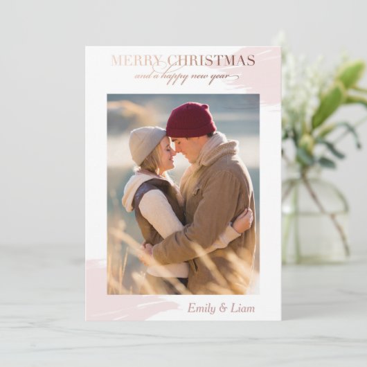 Kerstwensen - Kerstkaart - roze goud