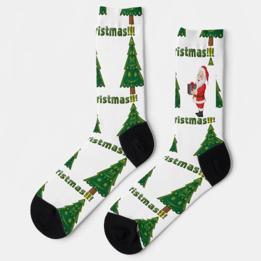 Kerstwensen Kerstman Cadeau Premium Crew Super Sokken (Links)