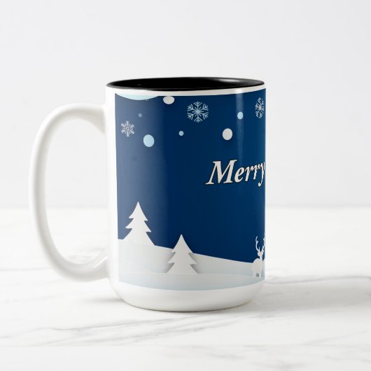 Kerstwensen Kerstmok Tweekleurige Koffiemok (Links)