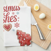 Kerstwensen Keukenhanddoek (Quarter Fold)