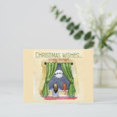 Kerstwensen Kind & Kat Kerstfeest Briefkaart (Staand voorkant)