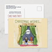 Kerstwensen Kind & Kat Kerstfeest Briefkaart (Voorkant / Achterkant)