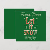Kerstwensen Laat het Sneeuwen Plat Kerstkaart (Voorkant / Achterkant)
