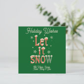 Kerstwensen Laat het Sneeuwen Plat Kerstkaart (Staand voorkant)