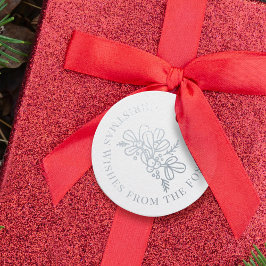 Kerstwensen maretak loof tekening op maat bedankjes labels