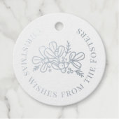 Kerstwensen maretak loof tekening op maat bedankjes labels (Voorkant)