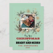 Kerstwensen met aangepaste foto feestdagenkaart (Voorkant / Achterkant)