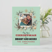 Kerstwensen met aangepaste foto feestdagenkaart (Staand voorkant)