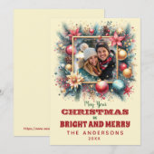 Kerstwensen met aangepaste foto feestdagenkaart (Voorkant / Achterkant)