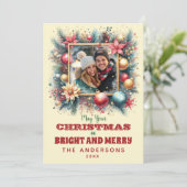 Kerstwensen met aangepaste foto feestdagenkaart (Staand voorkant)