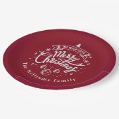 Kerstwensen Monogram Papier Bord (Gekanteld)