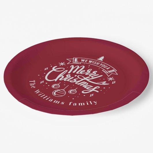 Kerstwensen Monogram Papier Bord (Gekanteld)