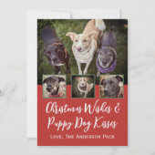 Kerstwensen Multi Foto Hond Collage Kerstmis Feestdagenkaart (Voorkant)