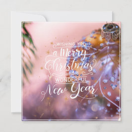 Kerstwensen op een roze kerstbal achtergrond #1 feestdagenkaart