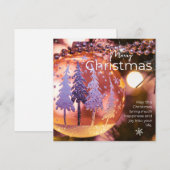 Kerstwensen op een roze ornamenten achtergrond #3 feestdagenkaart (Voorkant / Achterkant)