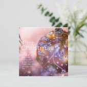 Kerstwensen op een roze ornamenten achtergrond #4 feestdagenkaart (Staand voorkant)