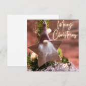 Kerstwensen op een roze ornamenten achtergrond #5 feestdagenkaart (Voorkant / Achterkant)