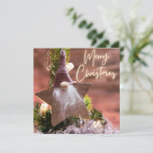 Kerstwensen op een roze ornamenten achtergrond #5 feestdagenkaart (Staand voorkant)