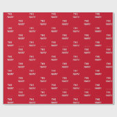 Kerstwensen op Rood Cadeaupapier (Vlak)