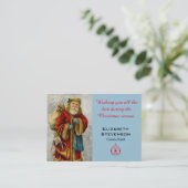 Kerstwensen  Oude Wereld Feestelijke Kerstman Visitekaartje (Staand voorkant)