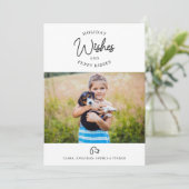 Kerstwensen, Puppydog Kus Foto Huisdier Eigenaar Feestdagenkaart (Staand voorkant)