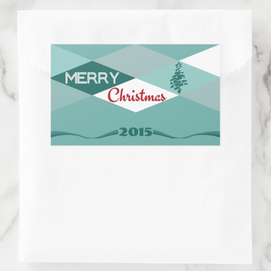 kerstwensen rechthoekige sticker (Tas)