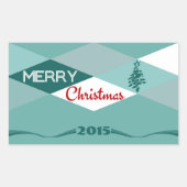 kerstwensen rechthoekige sticker (Voorkant)