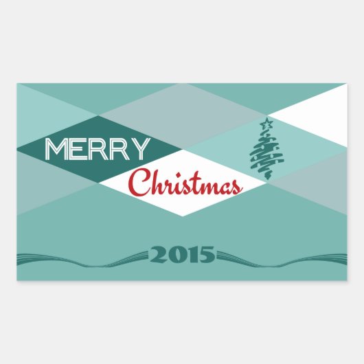 kerstwensen rechthoekige sticker (Voorkant)